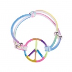Girls Elastic Rainbow Peace Bracelets